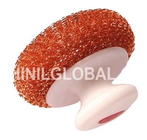 Copper scrubber with handle